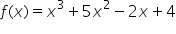 f left parenthesis x right parenthesis equals negative 3.5 x to the power of 4